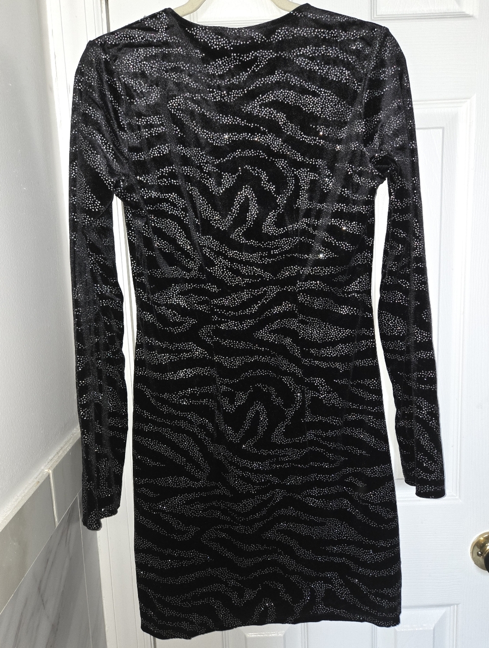 H&M Zebra Pattern Black and Silver Dress
